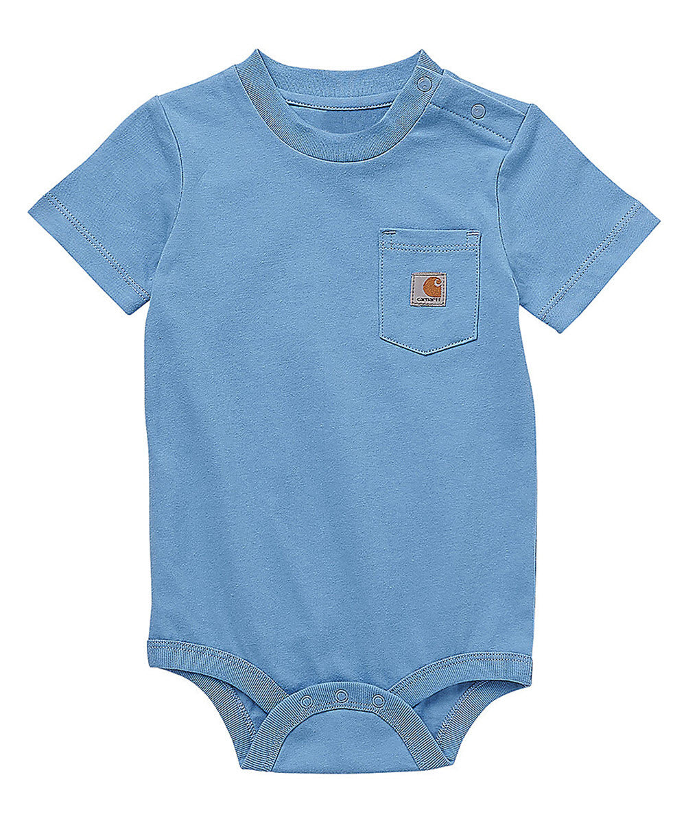 Carhartt Infant Short Sleeve Pocket Bodysuit Onesie - Azure Blue — Dave ...