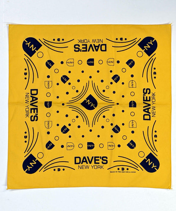 Dave's New York DNY Logo Bandana - Gold