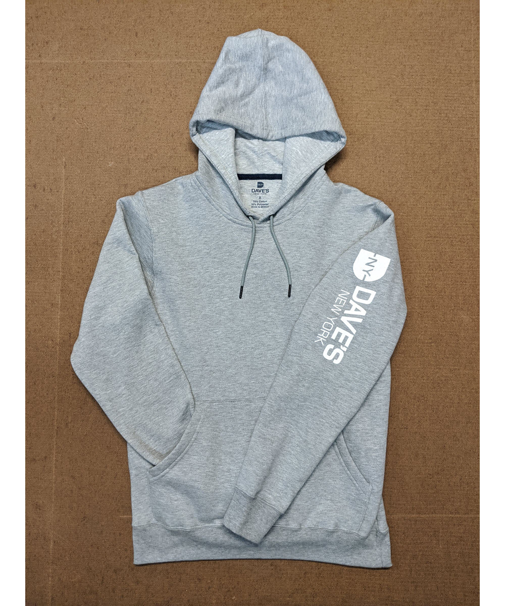 Dave’s New York Men's Mid-weight Hooded Logo Sweatshirt - Heather Grey ...