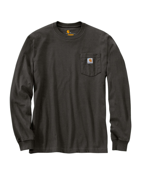Carhartt K126 Long Sleeve Workwear T-Shirt - Peat — Dave's New York