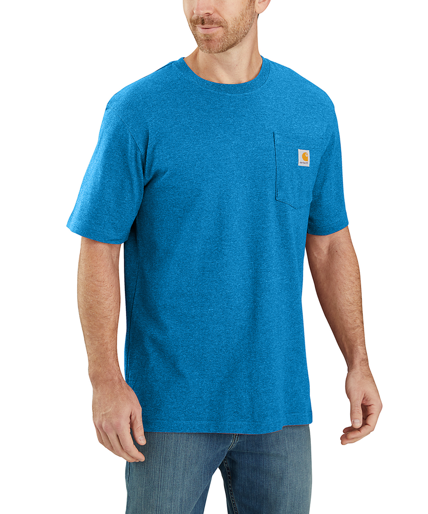 Carhartt K87 Workwear Pocket T-Shirt - Marine Blue Heather — Dave's New ...