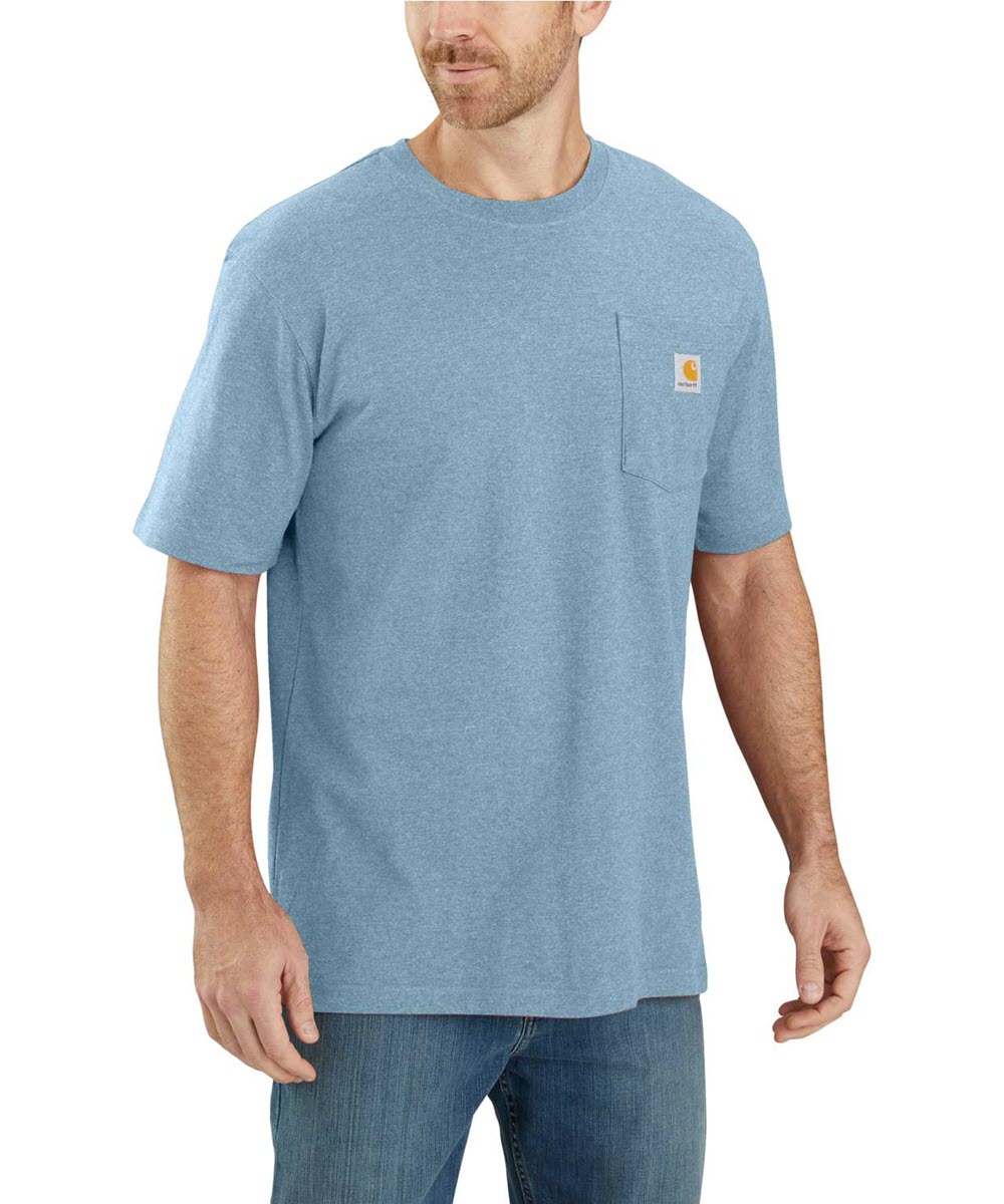 Carhartt K87 Workwear Pocket T-Shirt - Alpine Blue Heather — Dave's New ...