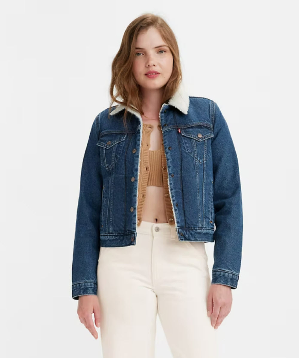 Levi's Women's Original Sherpa Trucker Jacket - Worn In Indigo — Dave's New  York