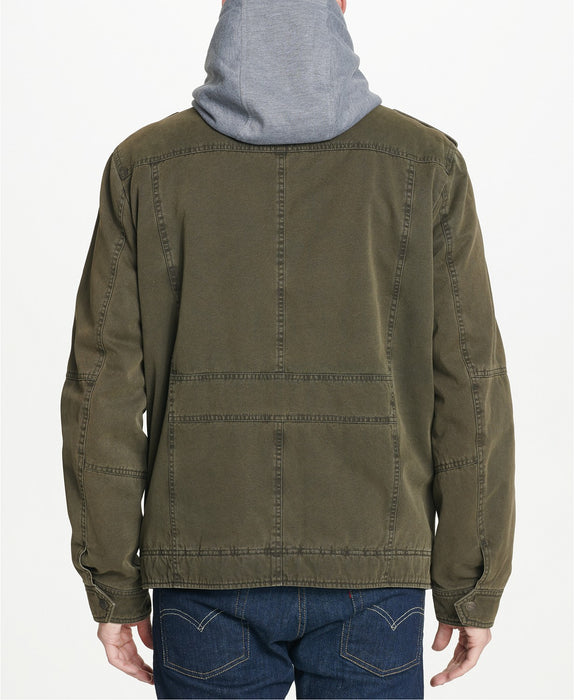 Levi's Men's Military Style Hooded Jacket - Olive Green — Dave's New York