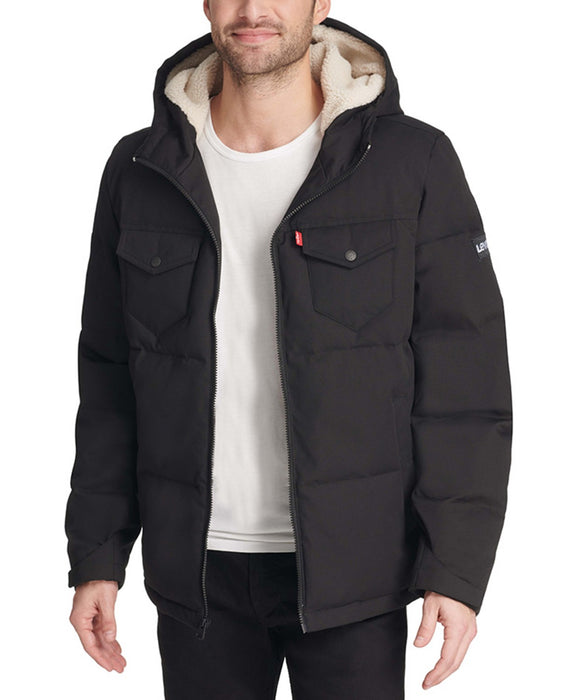 Quilted Puffer Jacket - Black 