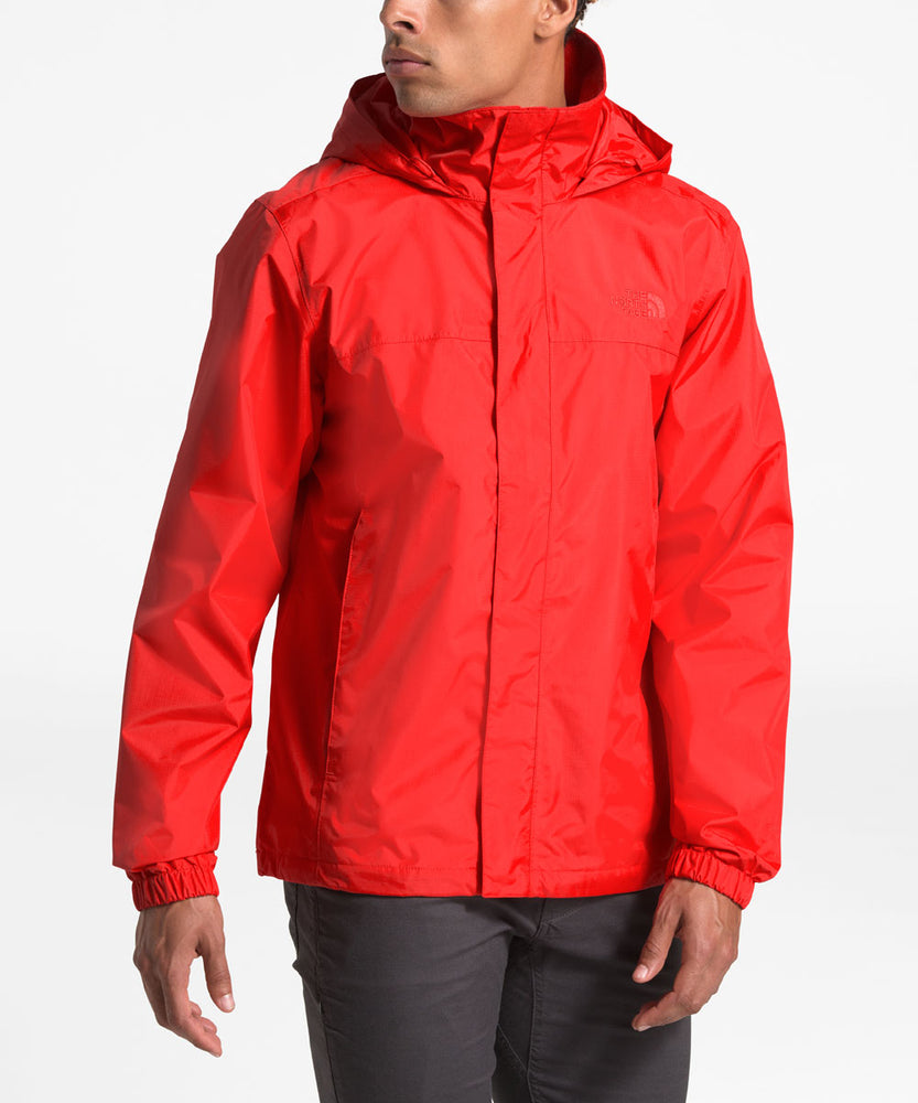 north face red raincoat