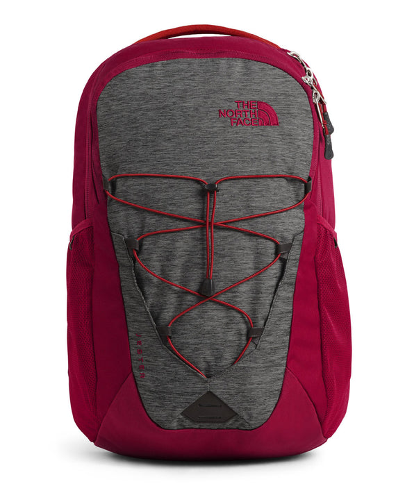 north face backpack grey and red