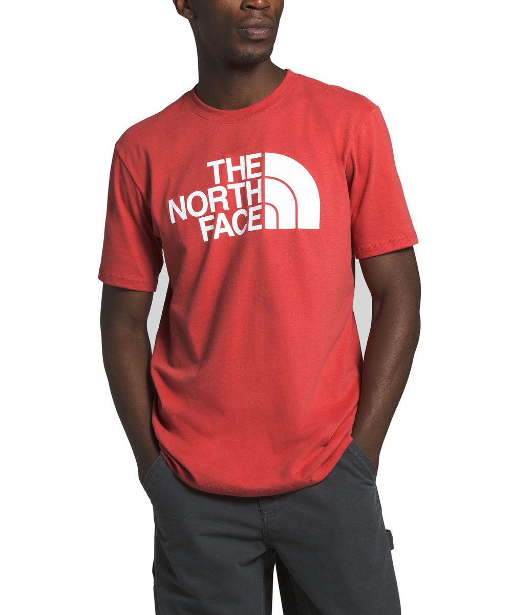 red north face shirt