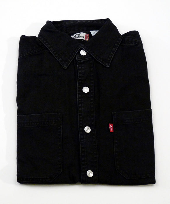 levis black denim shirt