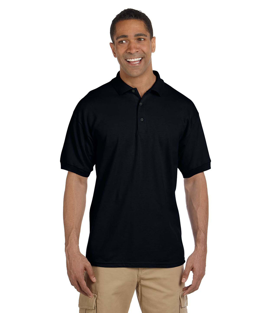 black polo and khakis