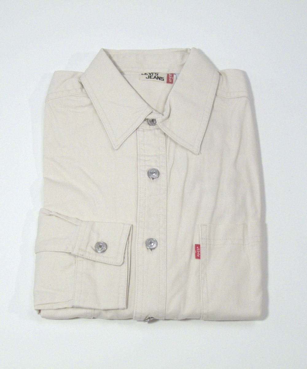 levi's white denim shirt mens