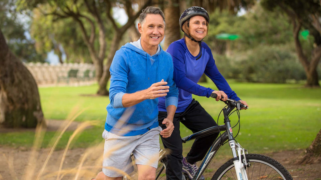 Older couple exercising