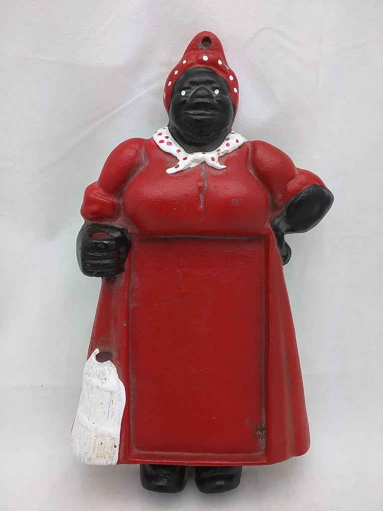 SOLD Cast Iron 10 Aunt Jemima Mammy Note Pad Lady Figurine Black