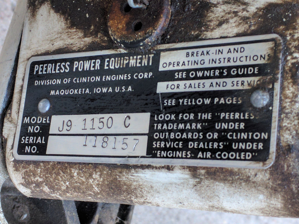 antique clinton engine serial numbers