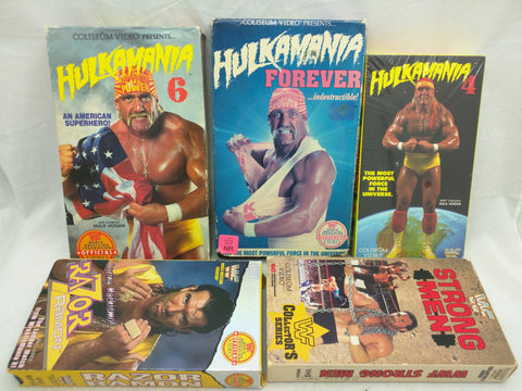 5 WWF VHS Hulkamania 4 6 Forever Razor Ramon Strong Men