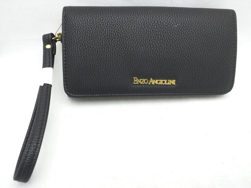 New Enzo Angiolini Black Womens Wallet Coin CC Zipper Clutch ...