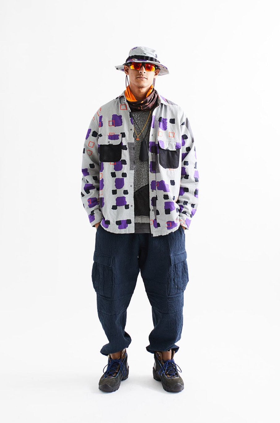 BOONIE BUCKET HAT - MOON MIST / PURPLE / TANG PRINTED RIPSTOP