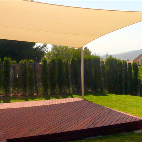 Patio Sail Ideas Large Square White Sun Shade Built On The Support