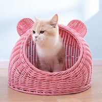 Panier En Osier Avec Oreilles De Chats La Boutique Du Maine Coon