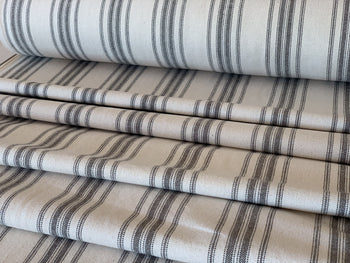 Grain Sack Fabric by the Yard Farmhouse Fabric Ticking Fabric Upholstery  Fabric 12 Stripe Fabric Beige Background 54 Wide -  Norway