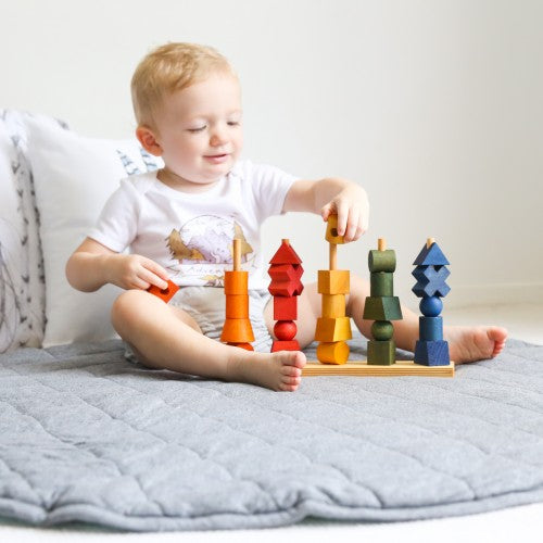 wooden story natural stacking toy