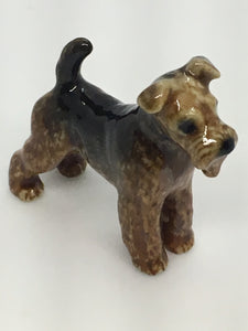 Miniature Porcelain Dog Figurine Airedale Mini