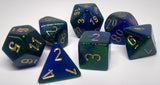 Chessex 26436 Gemini: Blue-Green/Gold - Polyhedral (7 Dice)
