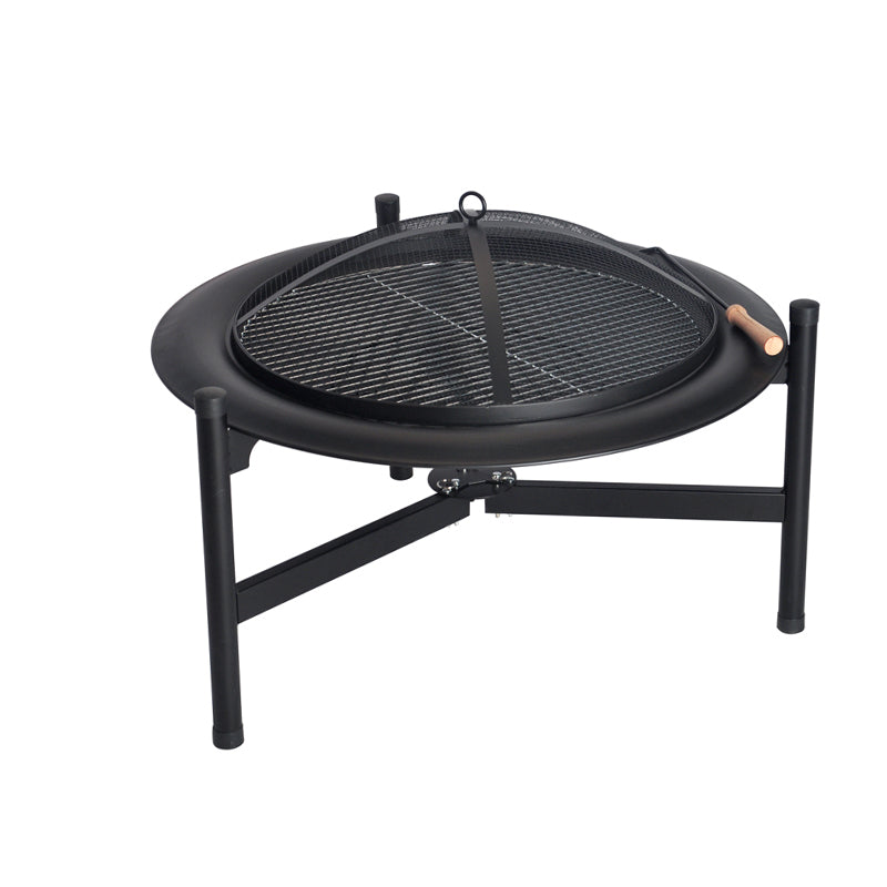 Foldable Round Wood Burning BBQ Grill Fire Pit - ShaoKoO ...