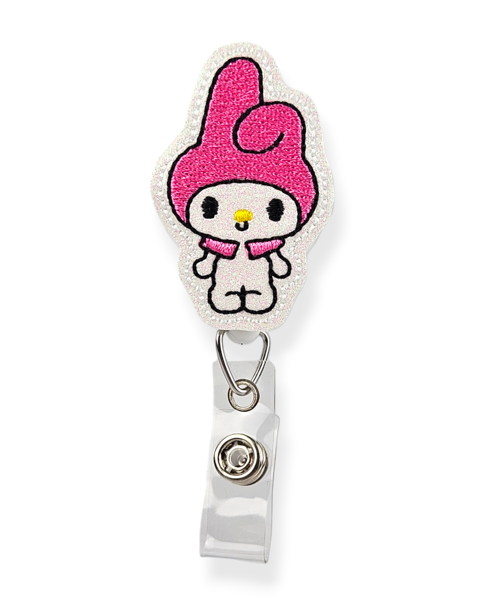 Kawaii White Rabbit Badge Pal