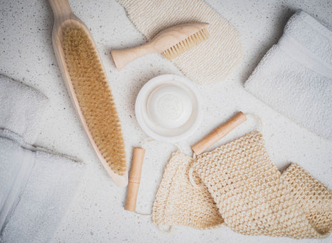 Try exfoliating products like a dry brush or a scrubbing belt - Shop Lothantique
