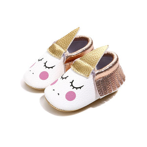 unicorn baby moccasins