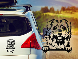 Autoaufkeber Hund Norfolk Terrier mit Wunschname