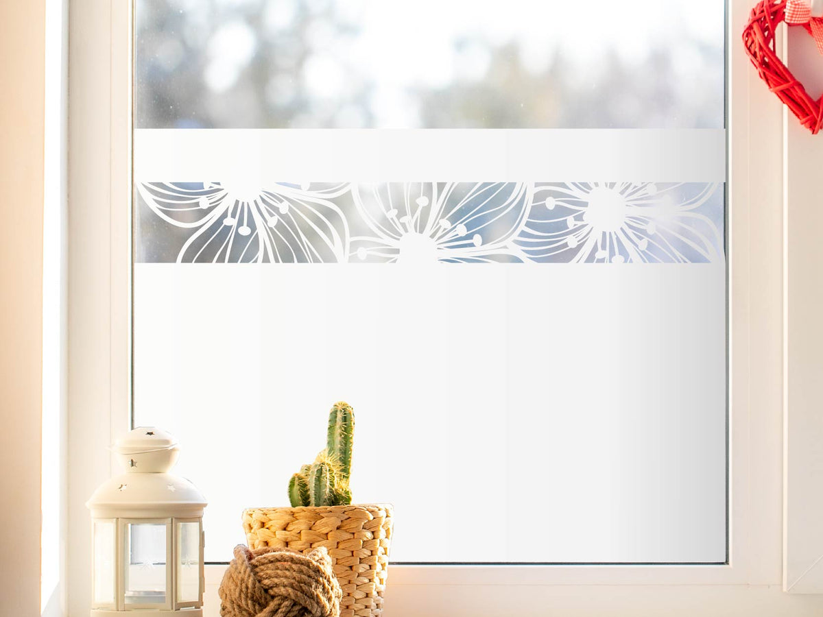 Fenster Sichtschutzfolie Sandstrahloptik Fensterfolie blickdicht  Milchglasfolie Motiv Gras Blumen Folie g419 -  Österreich