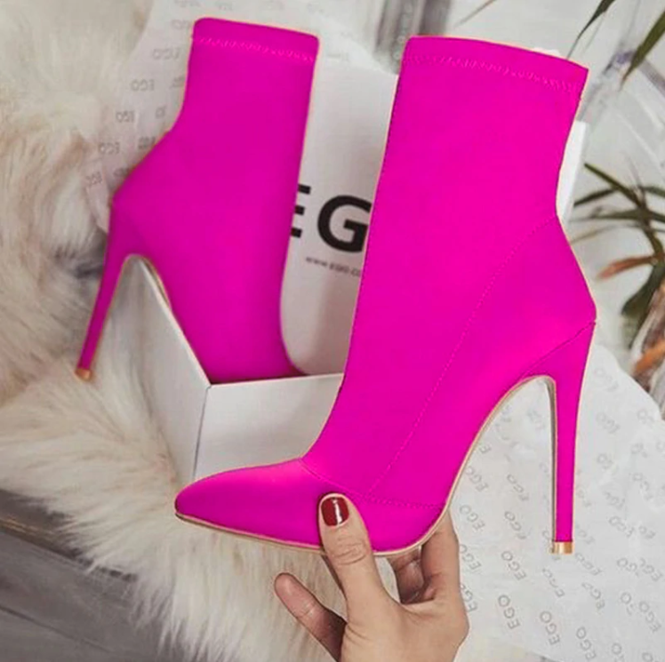 pink ankle boots