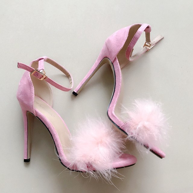 feather stilettos