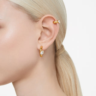 Dextera Hoop Earrings, Mixed Cuts, Interlocking Loop, White, Gold-Tone  Plated 5663263