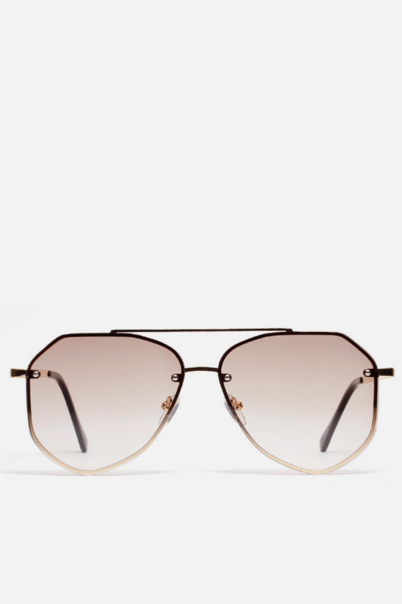 ST BARTHS Oversized Brown & Gold Aviators