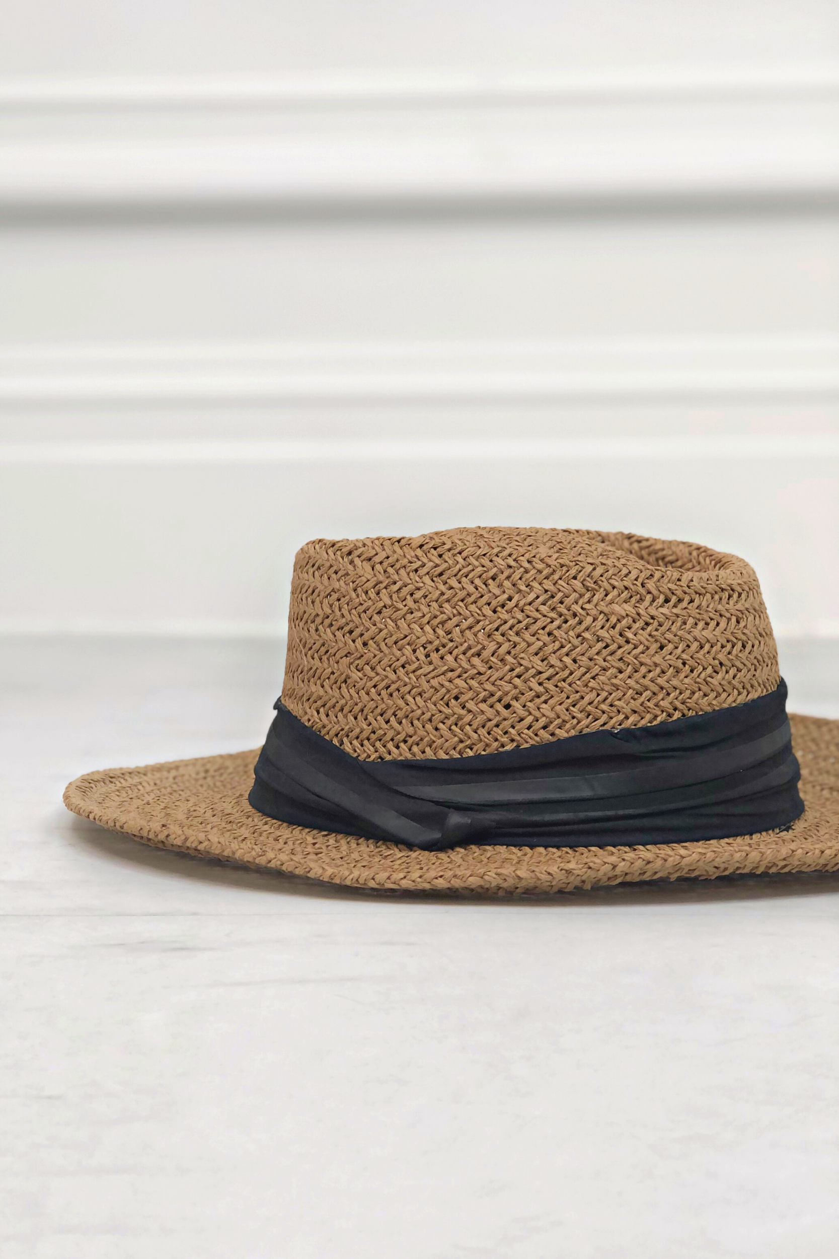 Woven Stetson Hat Black Ribbon