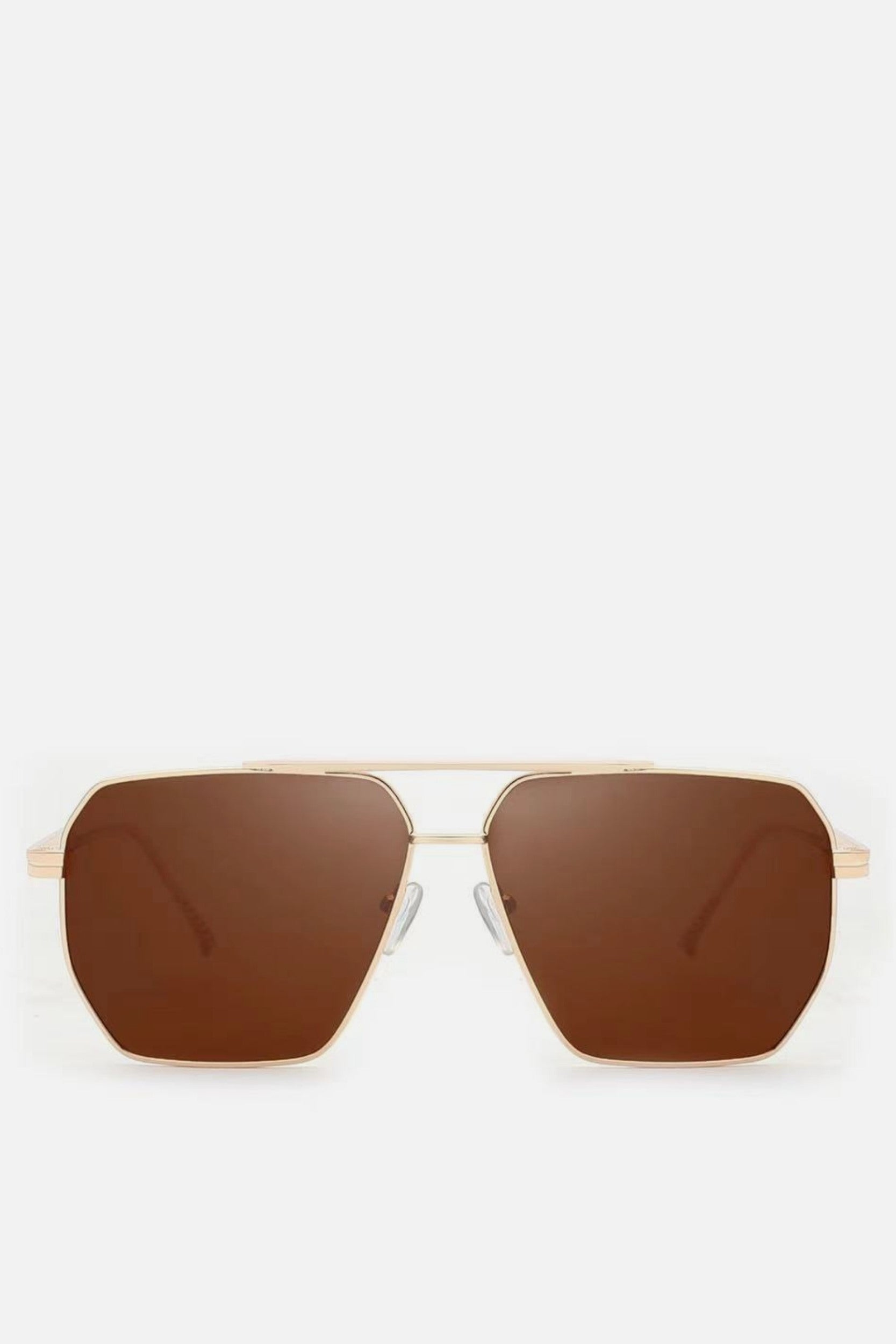 MARSEILLE Brown Oversized Square Aviators