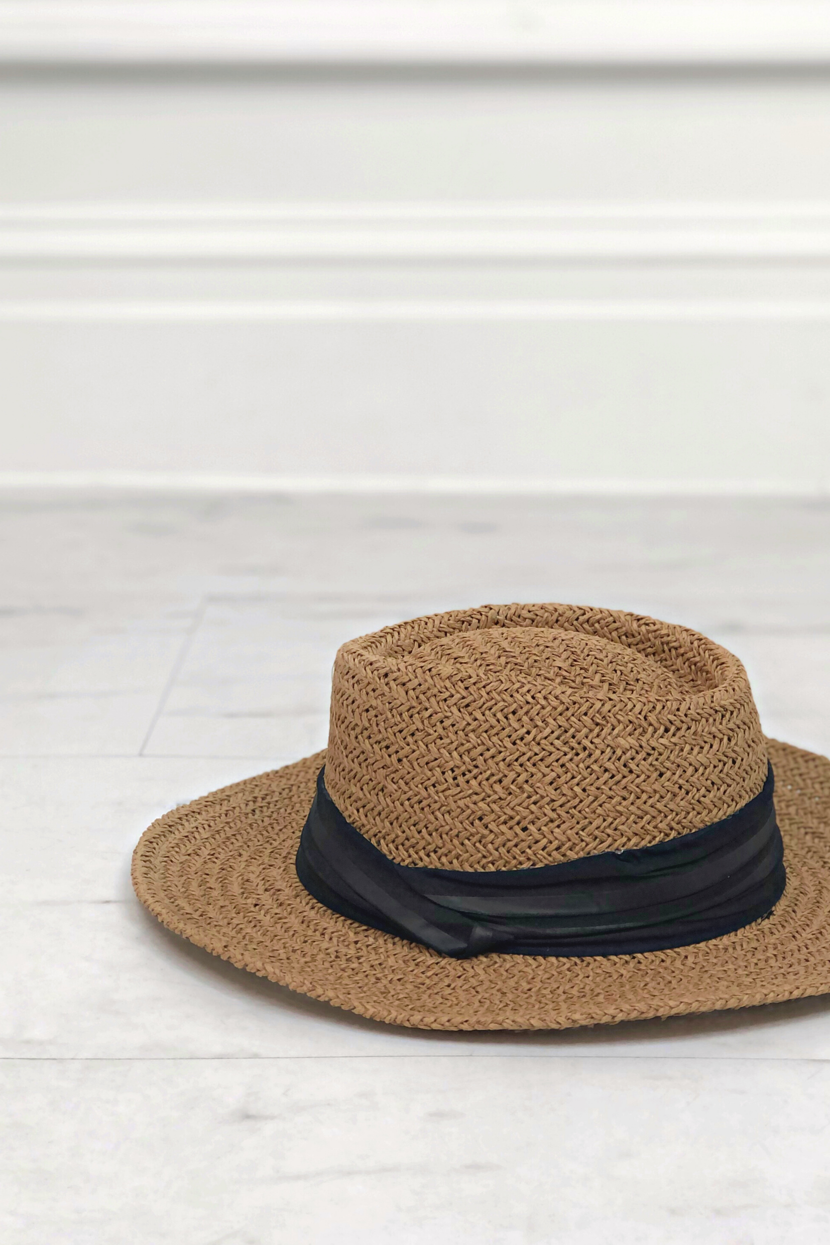 Woven Stetson Hat Black Ribbon