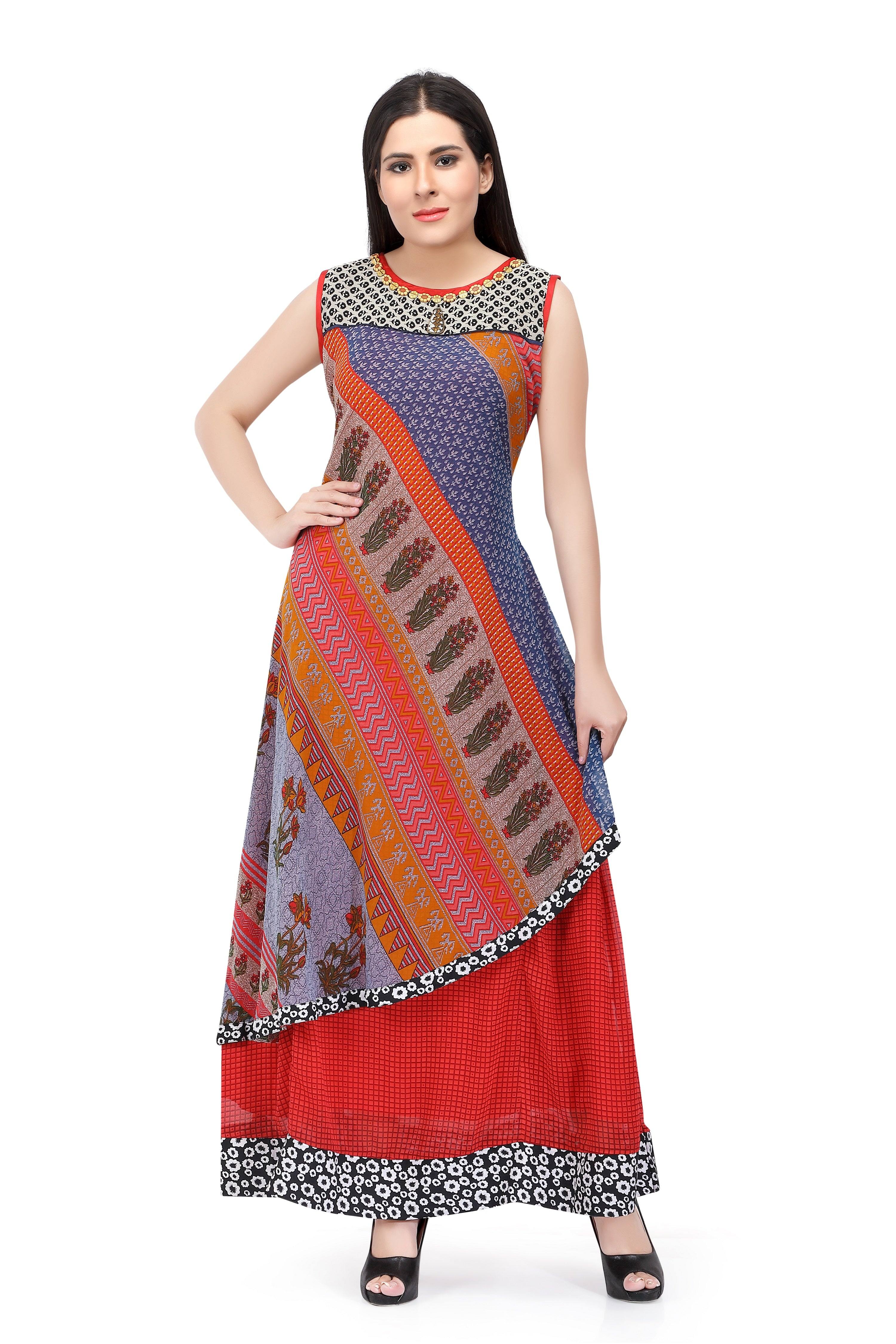 Buy Sabhyata Women Multi Designer, Casual, Festive, Office wear, Kurta Kurti  Top Tunic at Amazon.in