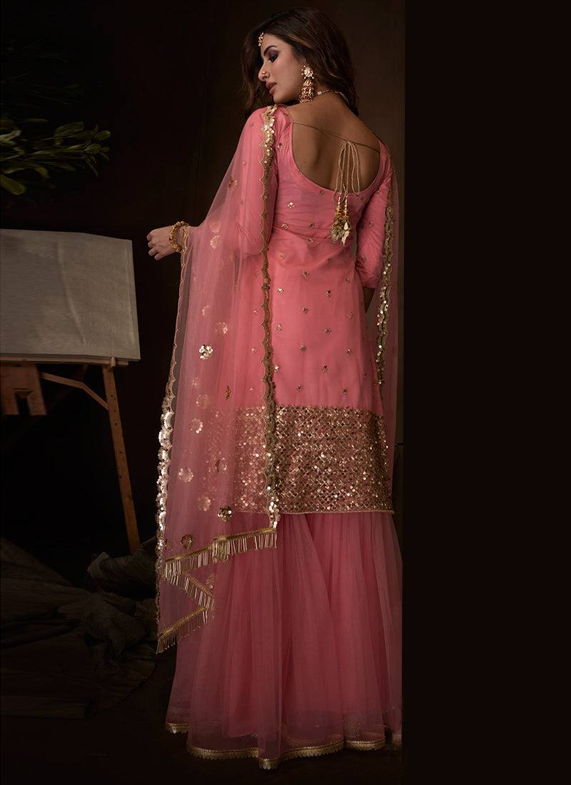 pink sharara combination