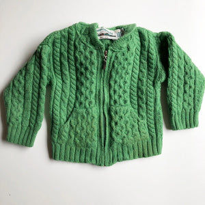 Green cable knit sweater from Ireland size 3-4