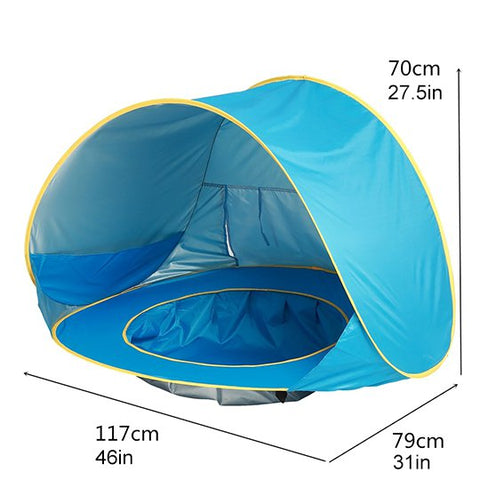 baby beach tent size
