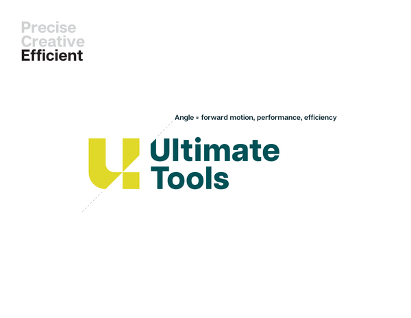 The concept of "efficiency" in the new Ultimate Tools logo. 