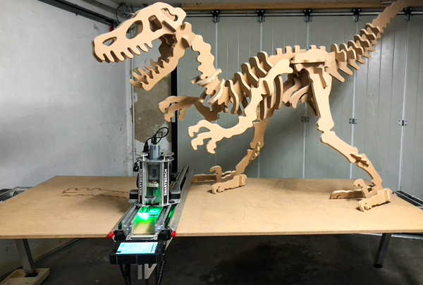 dinosaur model on Yeti SmartBench CNC router