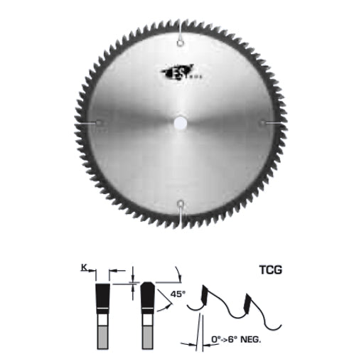 FS Tool Crosscut Circular Saw Blade 12 Inch x 80T TCG with 1 Inch Bore