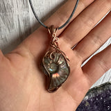 Ammonite Pendant Wire-Wrapped in Copper - Simply Affinity
