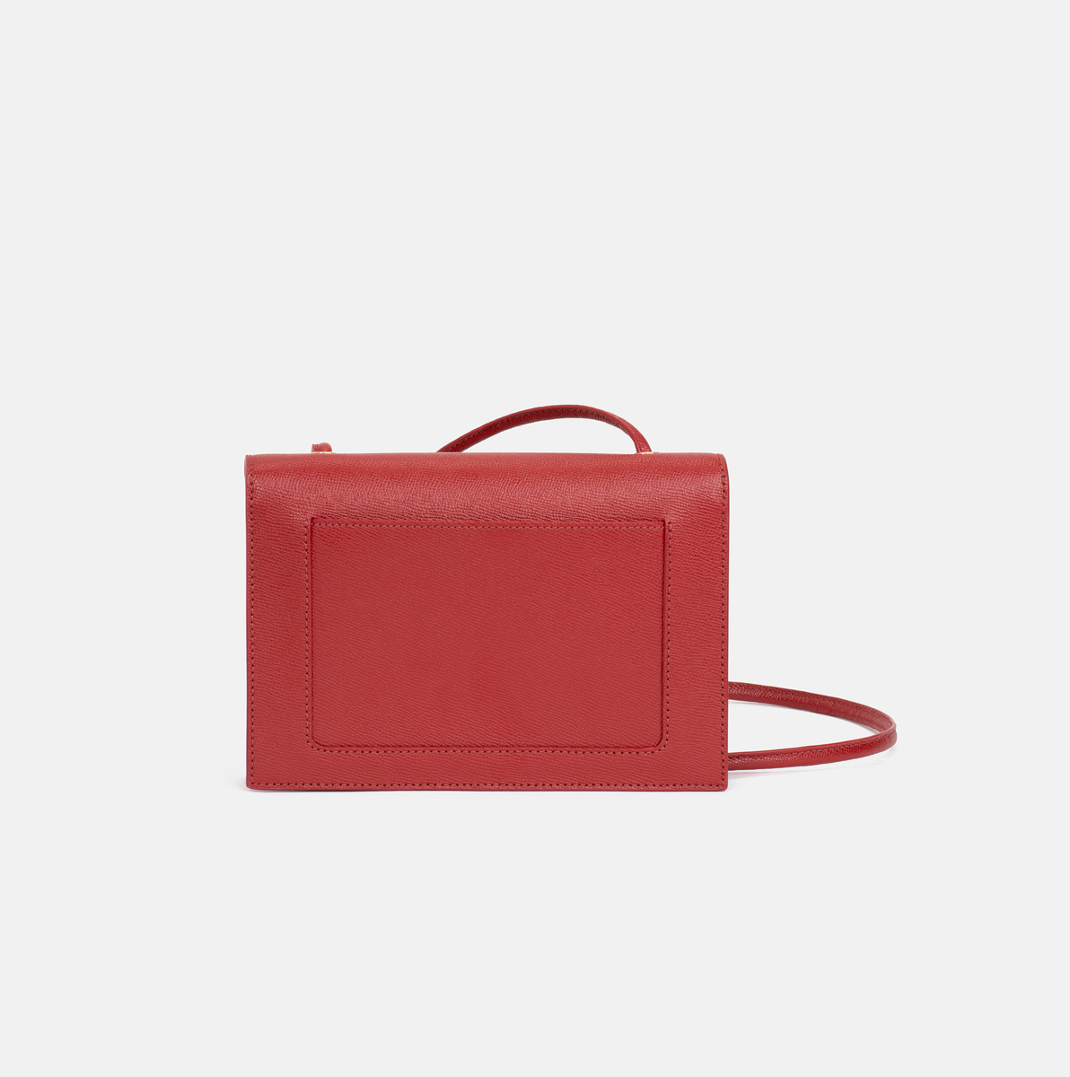 Lella cross grain embossed leather crossbody bag in red - ro bags