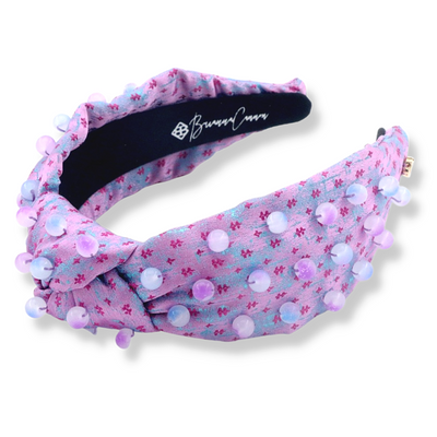 Lavender Shimmer Headband with Opaque Beads